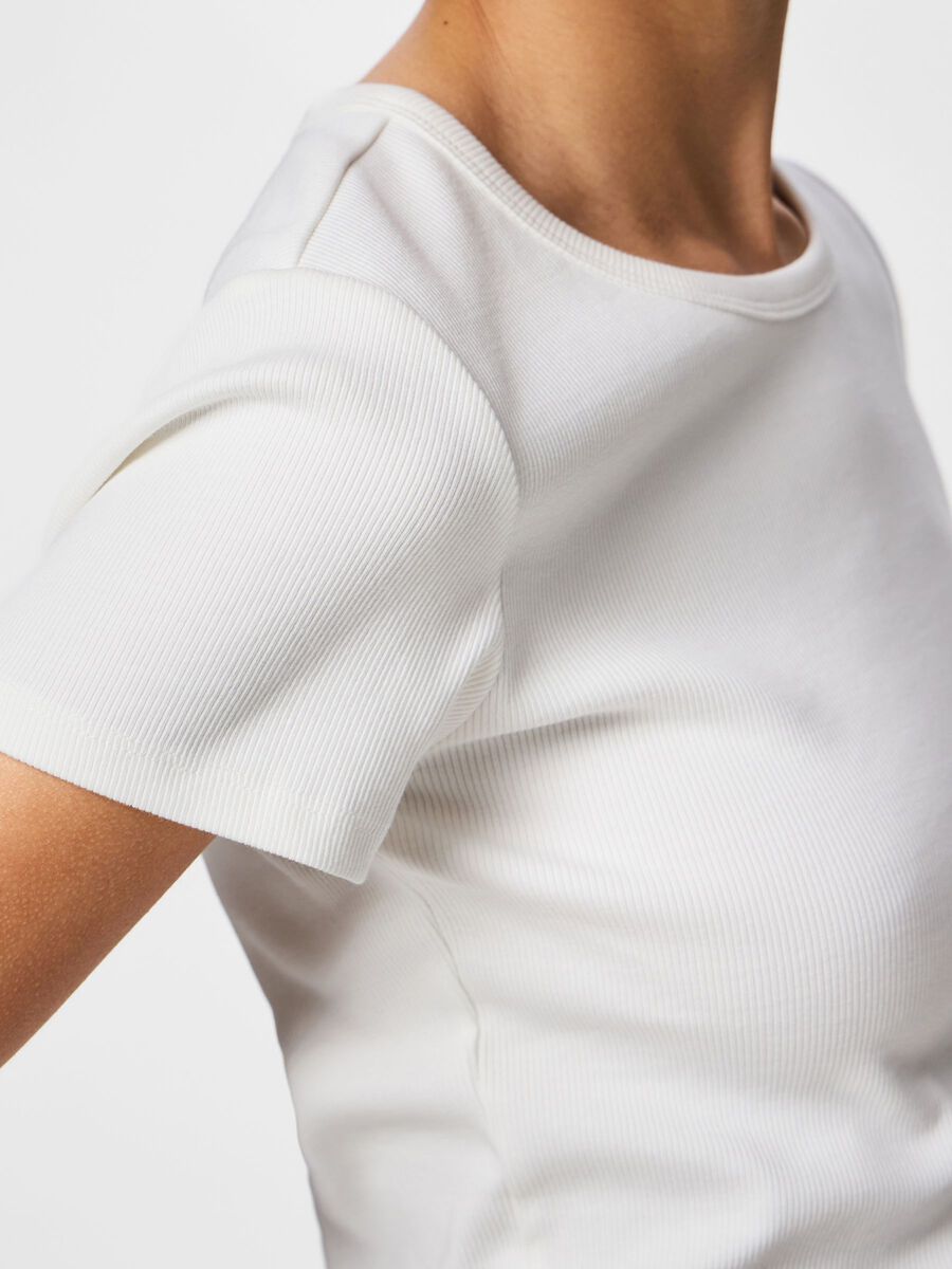 Carousel image - PCMAY RIBBED T-SHIRT, Bright White | 3