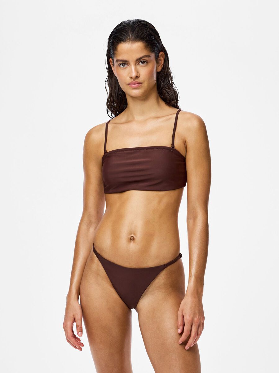 Carousel image - PCBAOMI - BIKINI - BRETELLES AMOVIBLES TOP BANDEAU, Deep Mahogany | 5