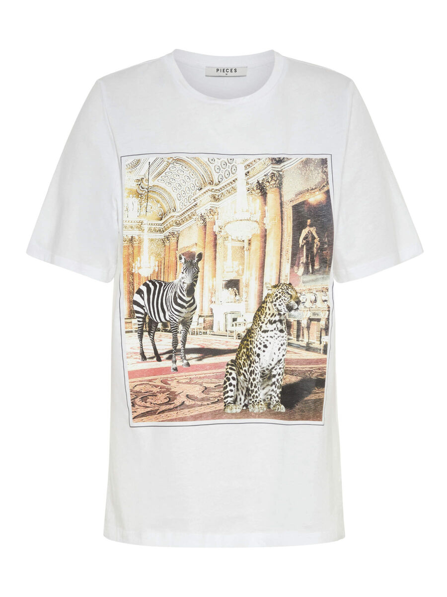 Carousel image - COTON ET MODAL M&Eacute;LANG&Eacute; IMPRIM&Eacute; T-SHIRT, Bright White | 5