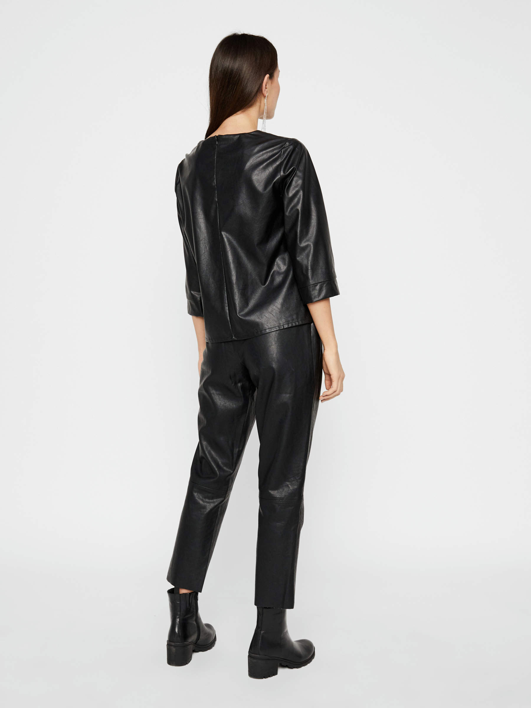 Leather look blouse deals