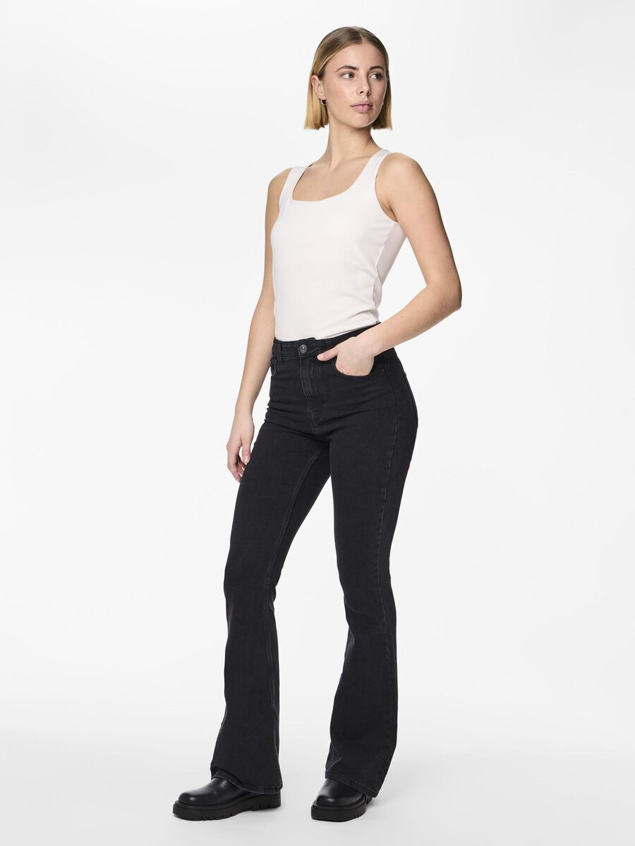 Pieces PCPEGGY HW FLARED JEANS, Black, highres - 17111068_Black_005.jpg