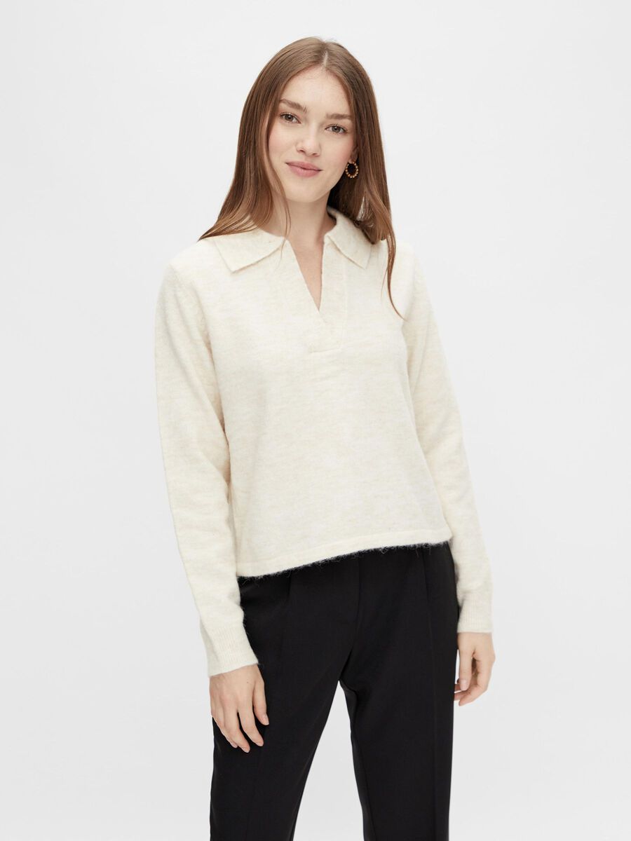 Pieces PCFLAVIA KNITTED PULLOVER, Birch, highres - 17115880_Birch_003.jpg