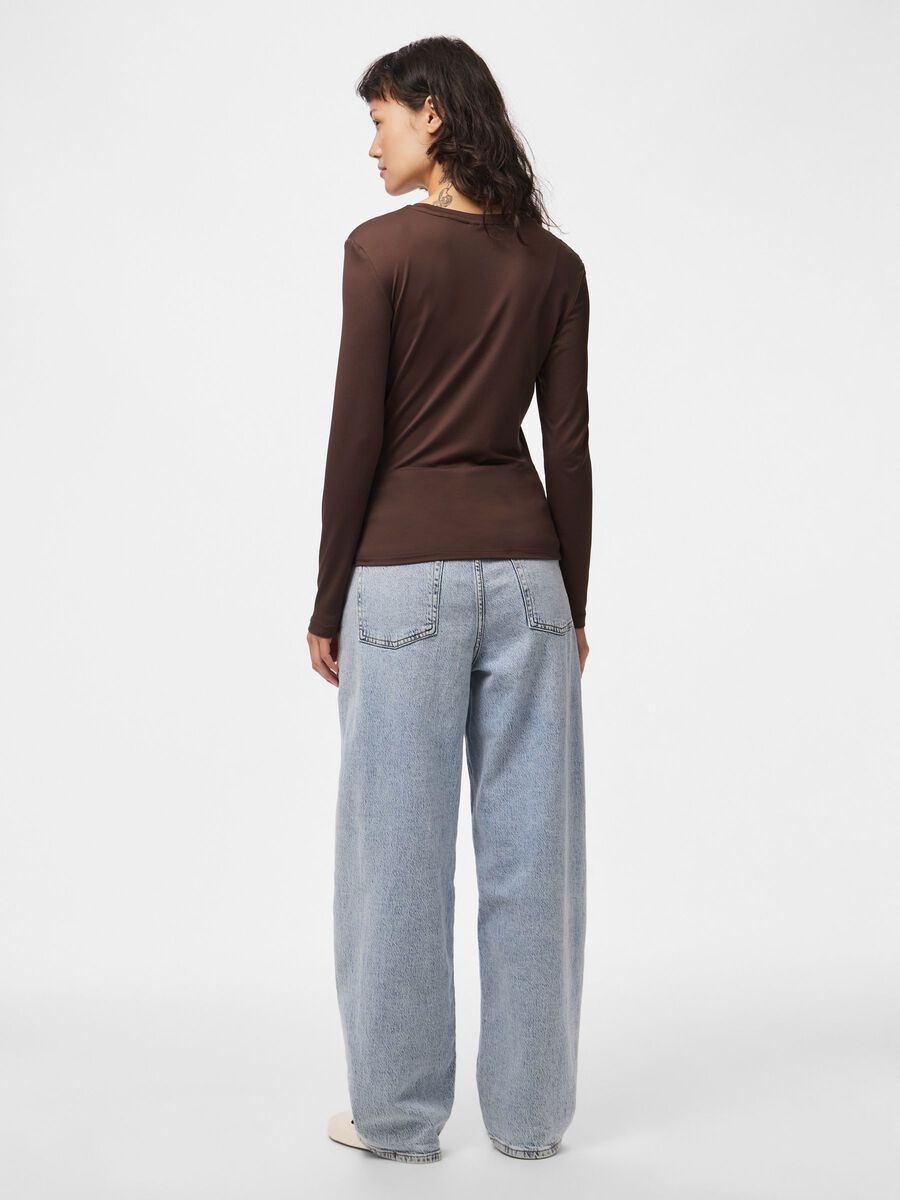 Product carousel image 2 PCLULA NYLON LONG SLEEVED TOP, Hot Fudge