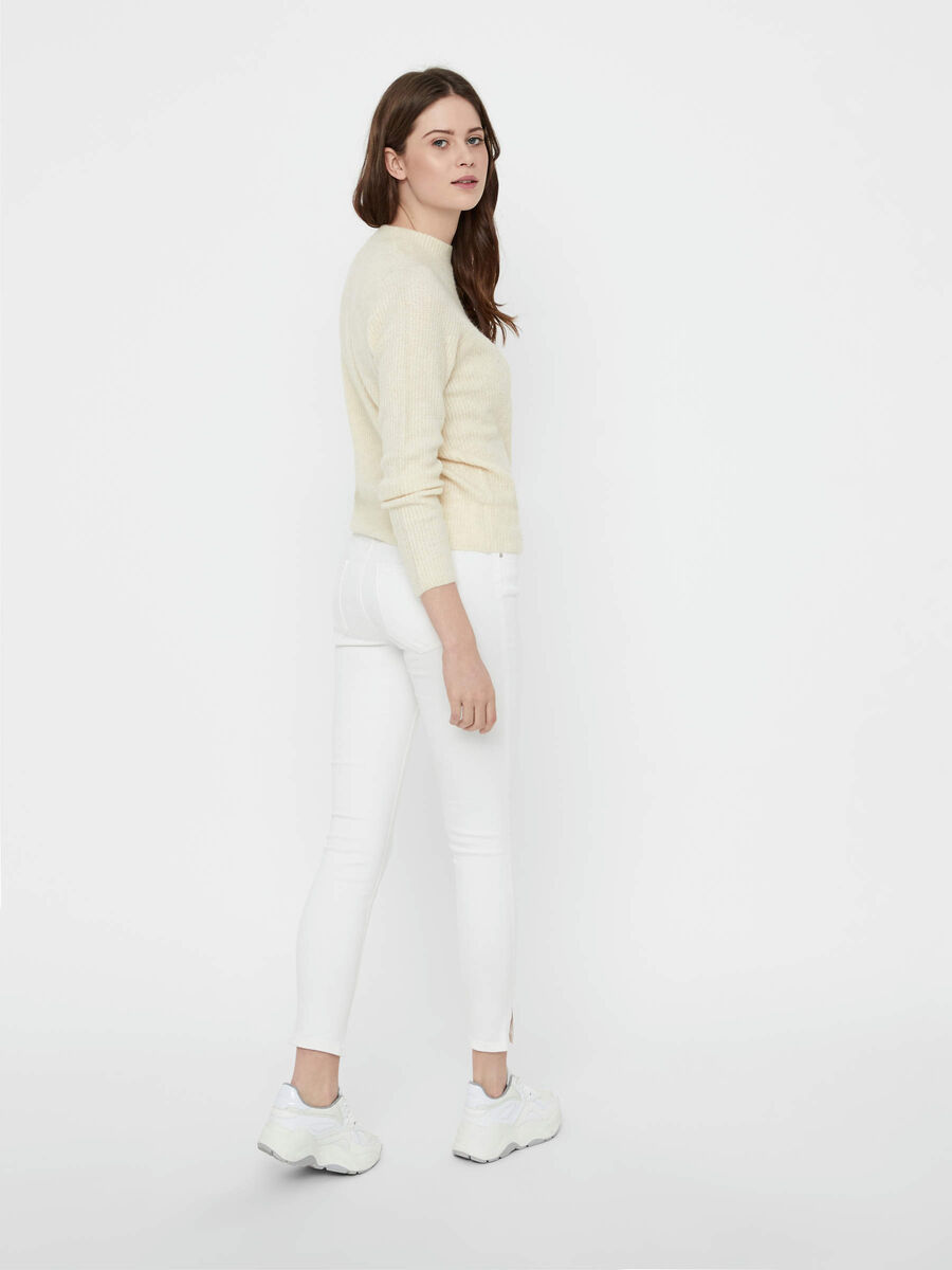 Pieces MID-RISE SKINNY FIT JEANS, Bright White, highres - 17095888_BrightWhite_004.jpg