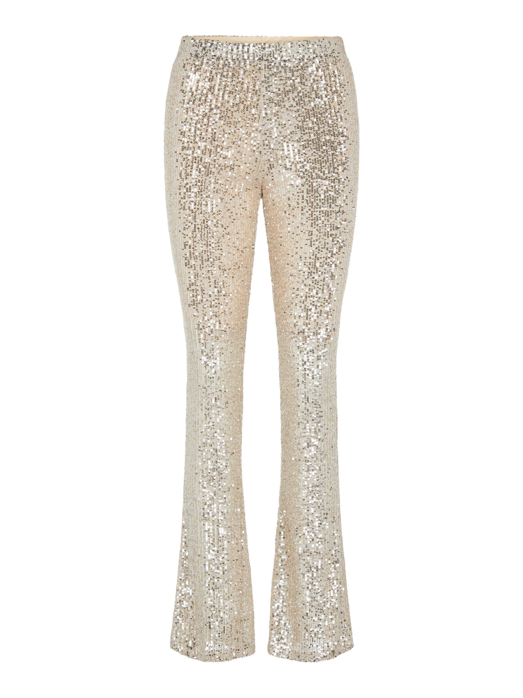 Silver PCDELPHIA FLARED TROUSERS | Pieces®