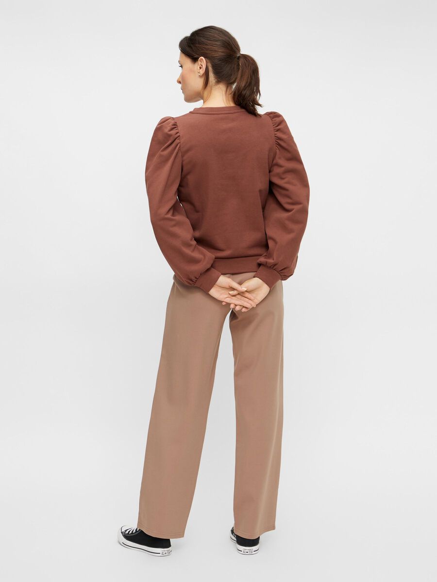 Pieces MANCHES BOUFFANTES, COTON SWEAT-SHIRT, Root Beer, highres - 17106314_RootBeer_004.jpg
