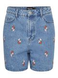 Pieces PCSKY HW EMBROIDERY DENIM SHORTS, Light Blue Denim, highres - 17148991_LightBlueDenim_1101121_001.jpg