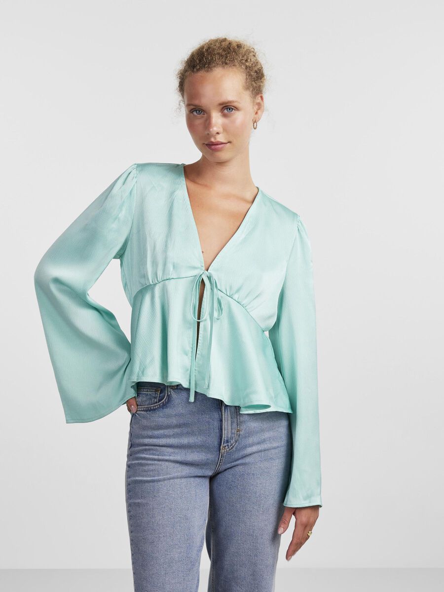 Pieces PCMARLY LONG SLEEVED BLOUSE, Ice Green, highres - 17147356_IceGreen_003.jpg