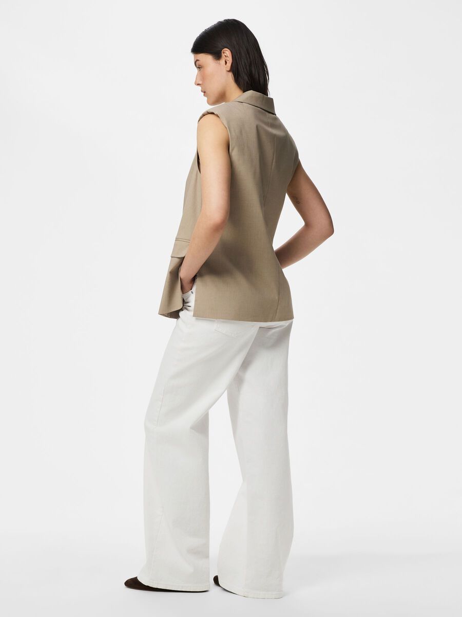 Product carousel image - PCROSA SPLIT VEST, Greige | 2