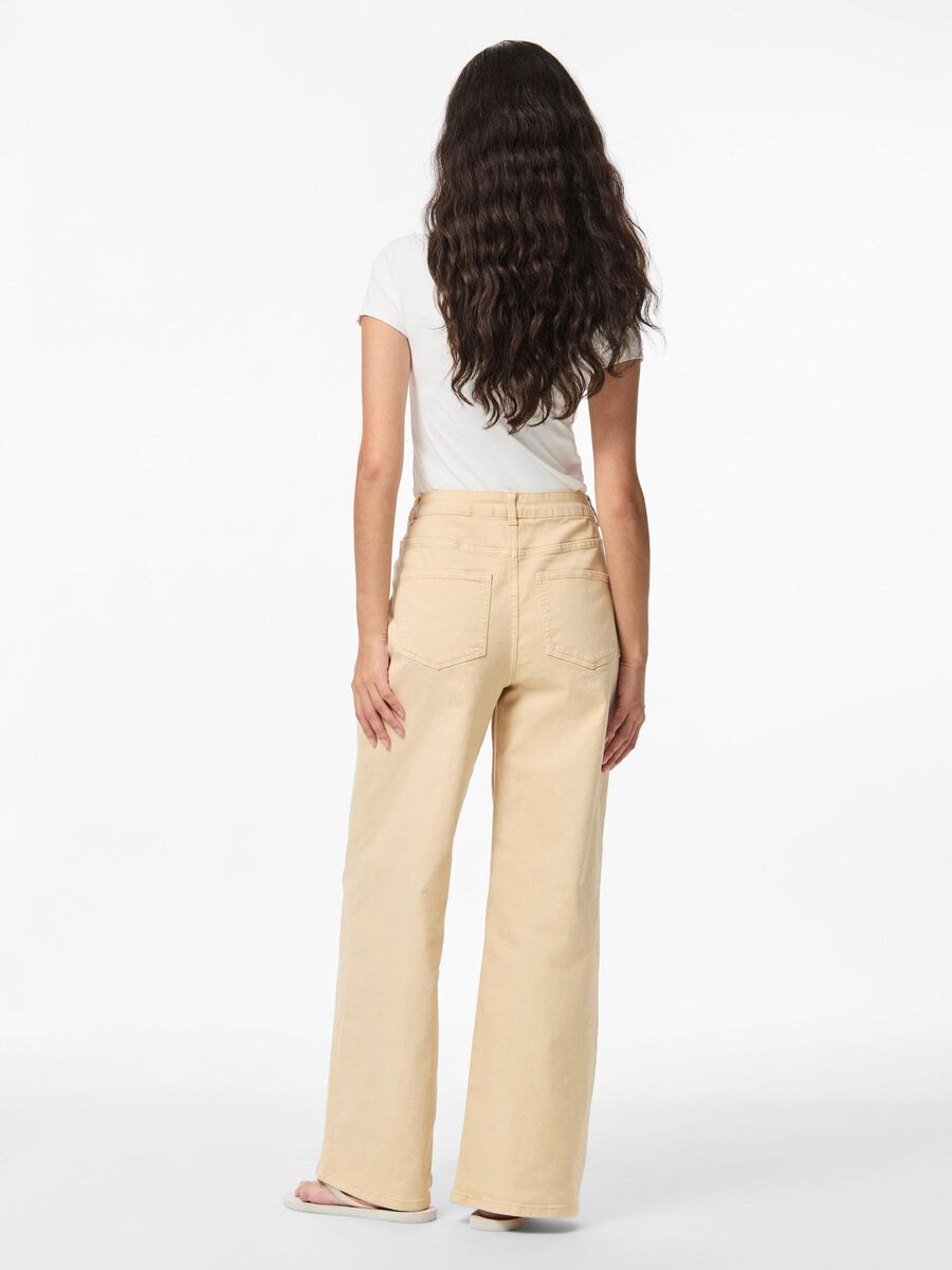 Pieces PCTORA WIDE FIT JEANS, Sandshell, highres - 17157141_Sandshell_004.jpg
