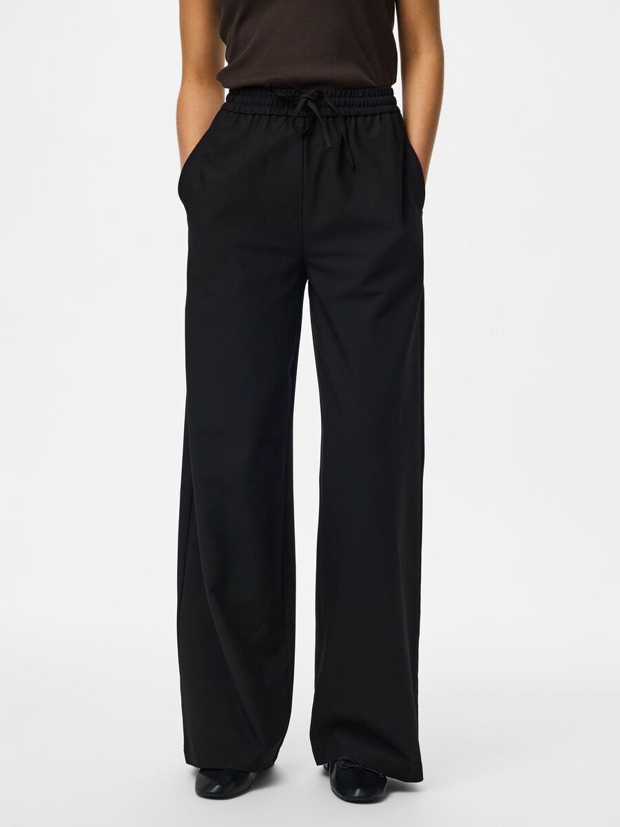 Product carousel image - PCBOSELLA HW WIDE-LEG TROUSERS, Black | 1