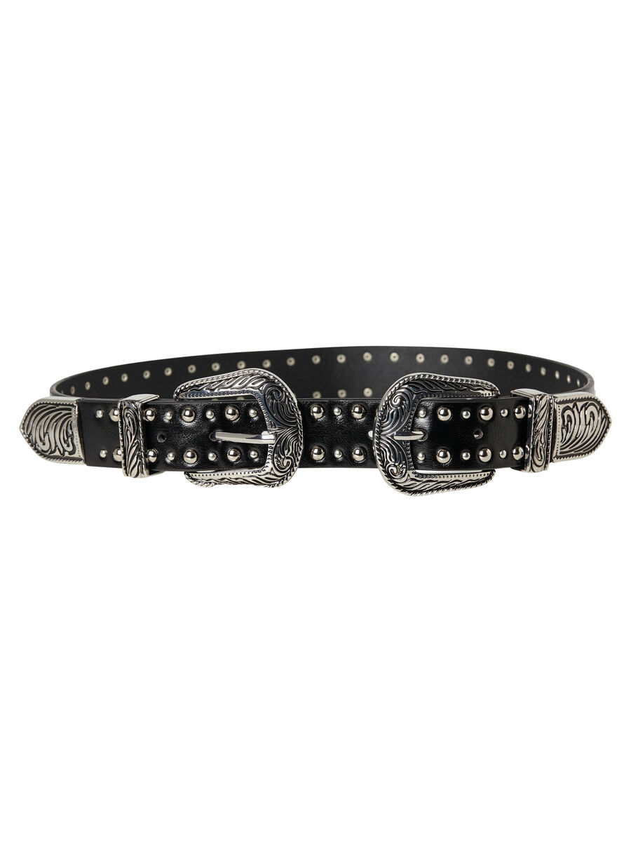 Pieces WESTERN BELT, Black, highres - 17096116_Black_001.jpg