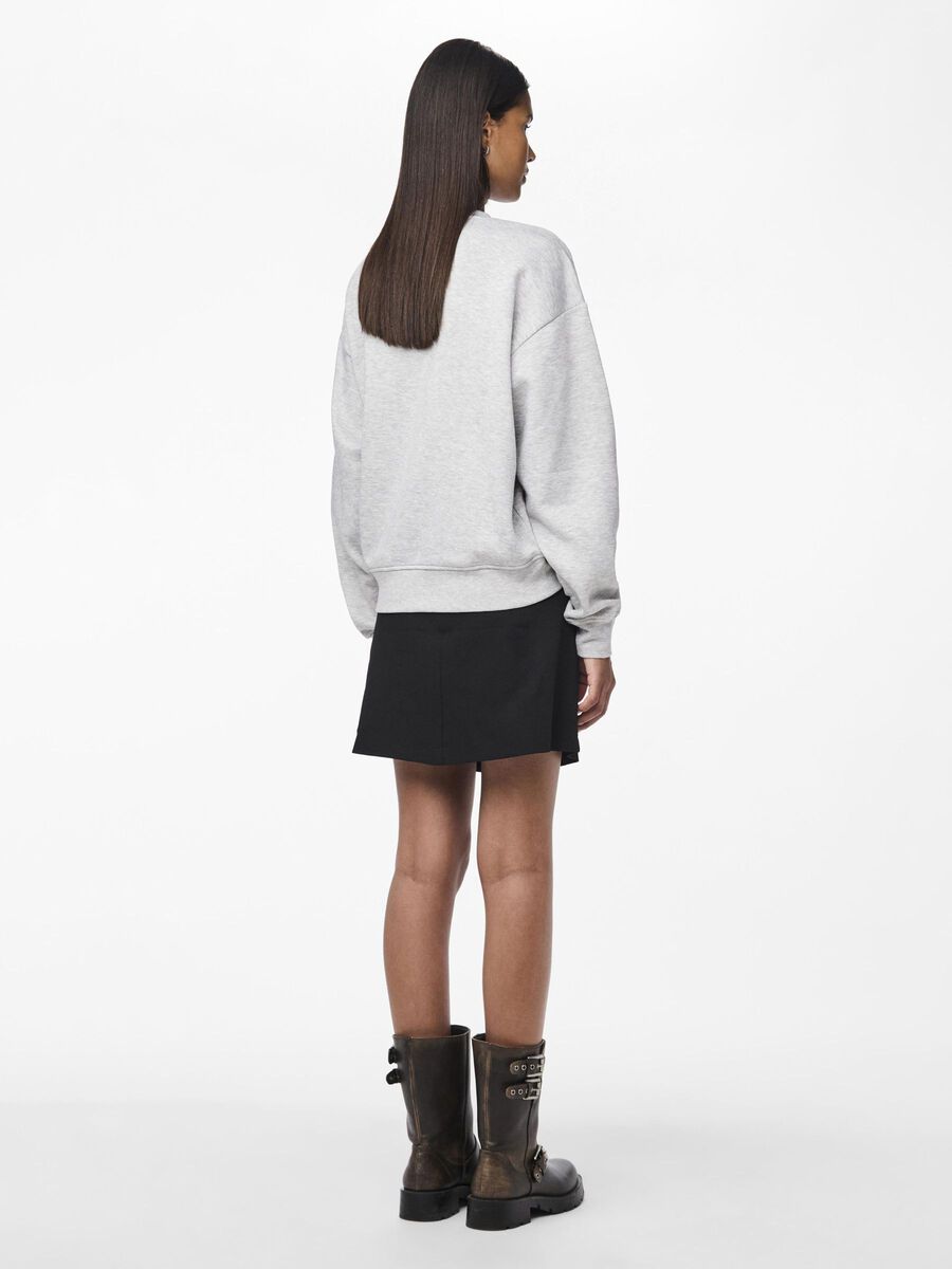 Pieces PCCHILLI LOOSE FIT SWEATSHIRT, Light Grey Melange, highres - 17156302_LightGreyMelange_004.jpg