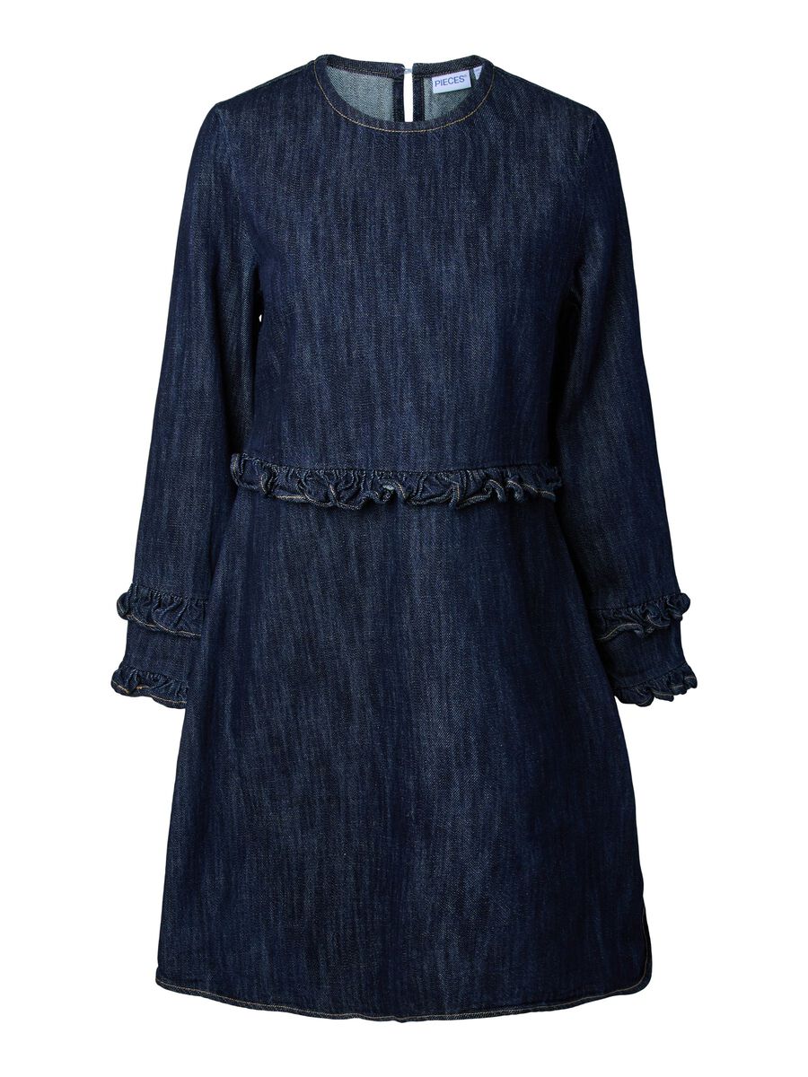 Product carousel image - PCGEGGO FLOUNCE  DENIM DRESS, Dark Blue Denim | 2
