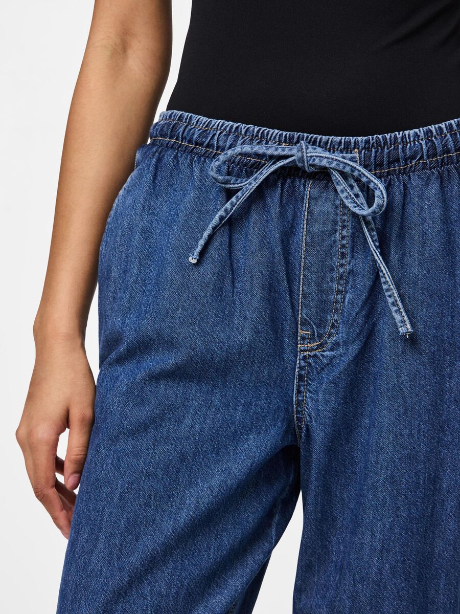 Pieces PCTABI MW GEBUNDENE JEANS, Dark Blue Denim, highres - 17157602_DarkBlueDenim_006.jpg