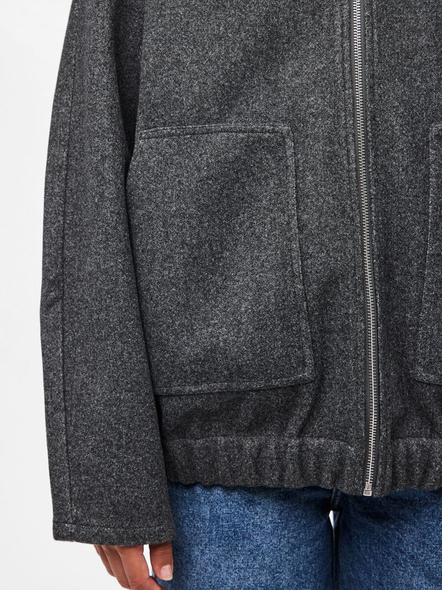 Carousel image - PCDEBBIE BOMBERJAKKE, Dark Grey Melange | 4