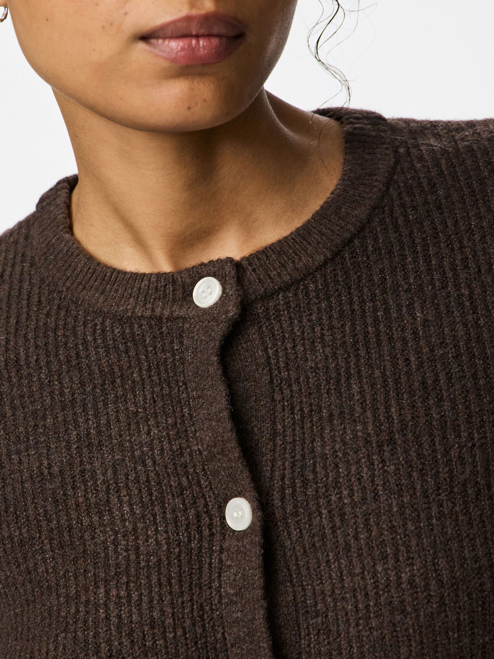 Carousel image - PCSILLY KNITTED CARDIGAN, Hot Fudge | 4