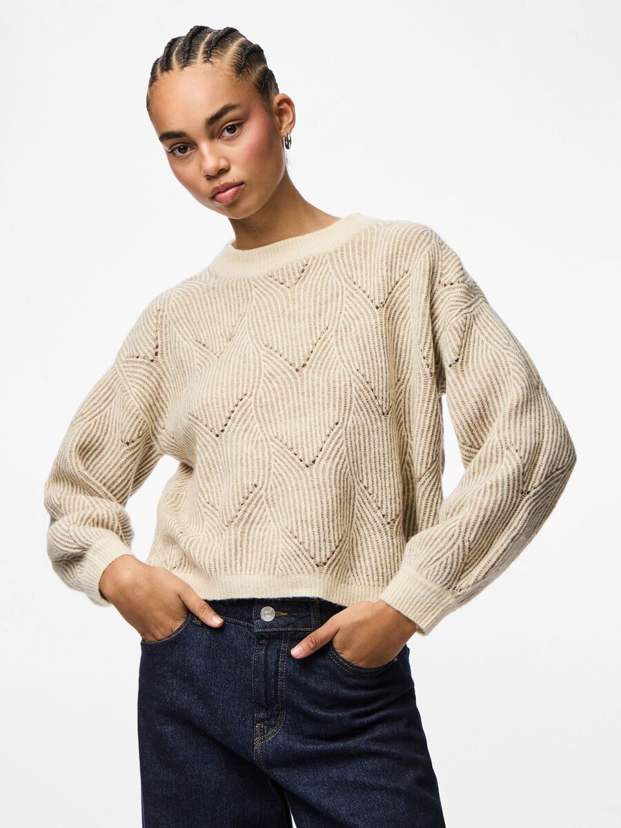 Product carousel image - PCJENNA KNITTED JUMPER, Whitecap Gray | 1
