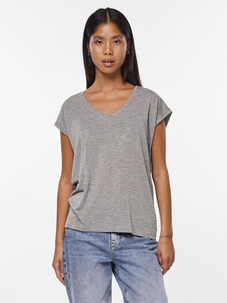 Pieces PAILLETTES T-SHIRT, Light Grey Melange, highres - 17078572_LightGreyMelange_561971_003.jpg