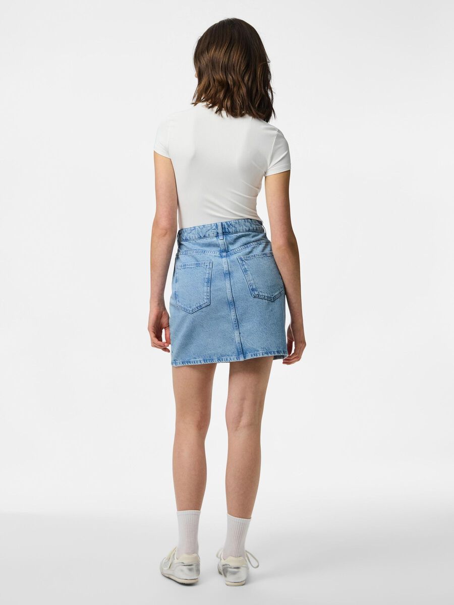 Pieces PCNOEL RHINESTEN MINI DENIMNEDERDEL, Light Blue Denim, highres - 17163260_LightBlueDenim_1245778_004.jpg