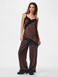 Product image thumbnail - PCARIEL ASSYMETRIC LACE  STRAP TOP, Hot Fudge | 6