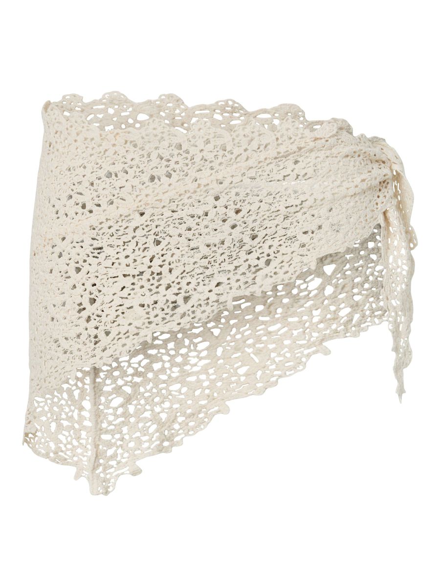 Product carousel image - PCKASMIN TRIANGLE CROCHET  SCARF, Eggnog | 1