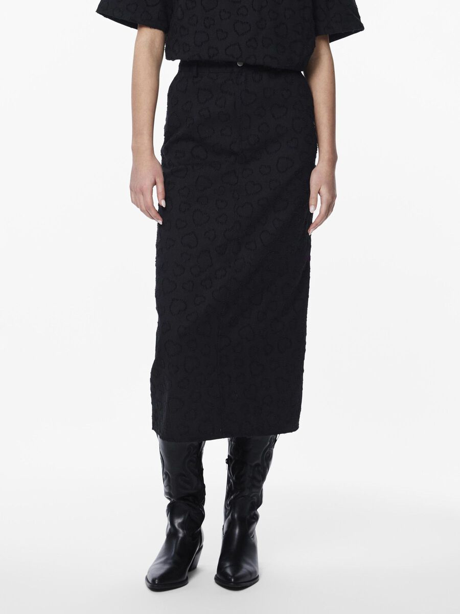 Pieces PCJULIE DENIM MIDI SKIRT, Black, highres - 17150764_Black_003.jpg