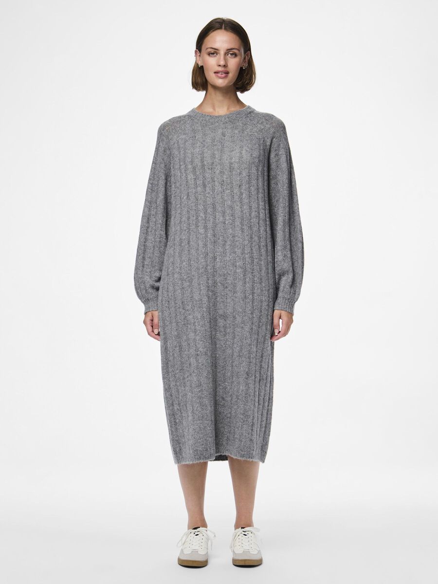 Pieces PCMAGGY KNITTED DRESS, Medium Grey Melange, highres - 17150958_MediumGreyMelange_003.jpg