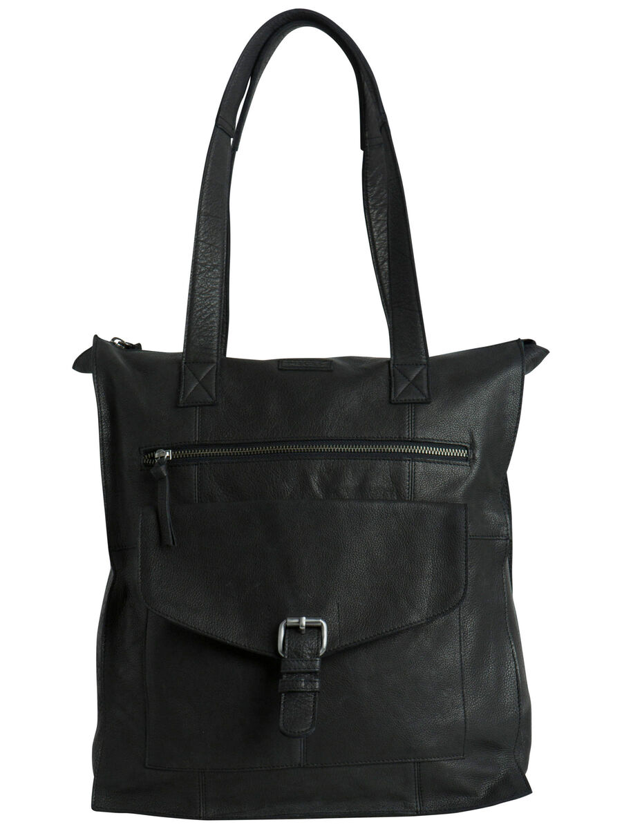 Pieces LEDER- SCHULTERTASCHE, Black, highres - 17085469_Black_001.jpg