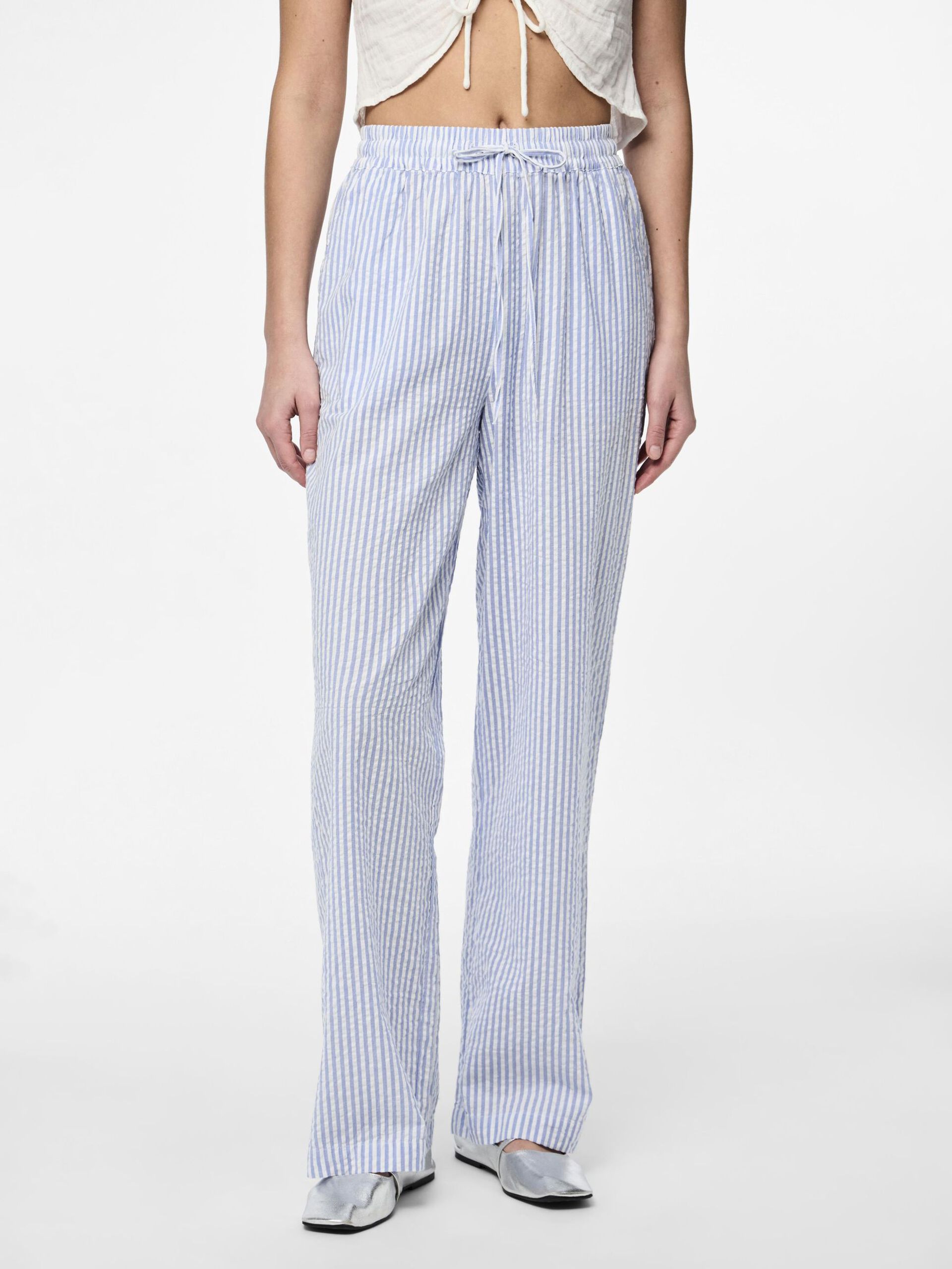 Carousel image - PCSALLY SEERSUCKER TROUSERS, Hydrangea | 3