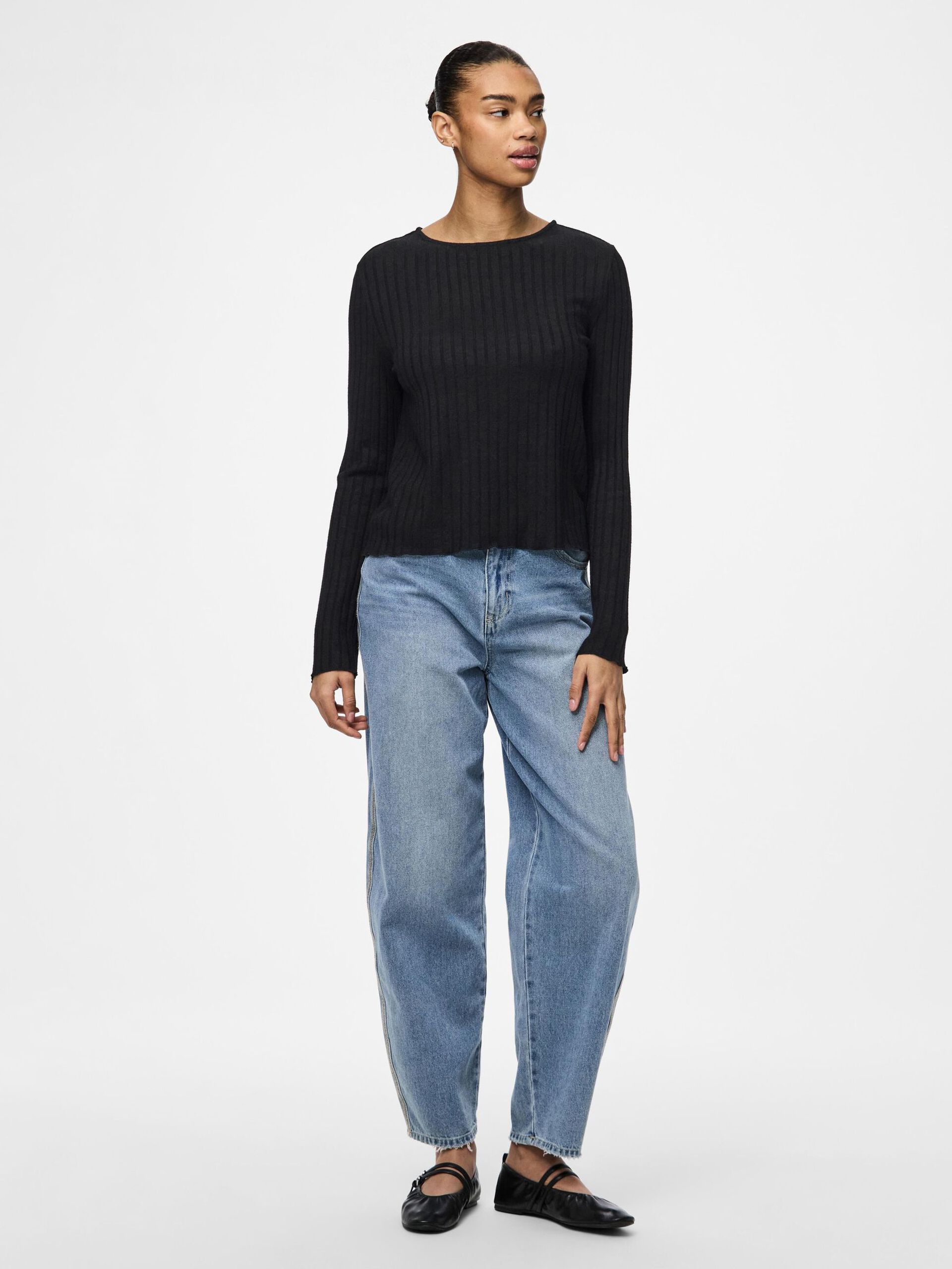 Carousel image - PCIRIS LONG SLEEVED BLOUSE, Black | 3