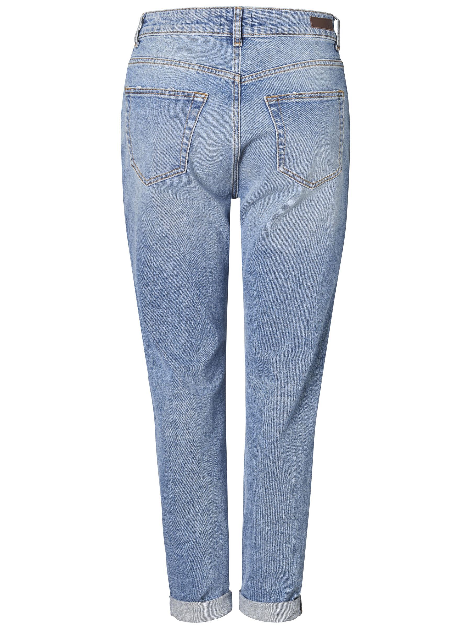 pieces leah mom hw ankle jeans light blue denim