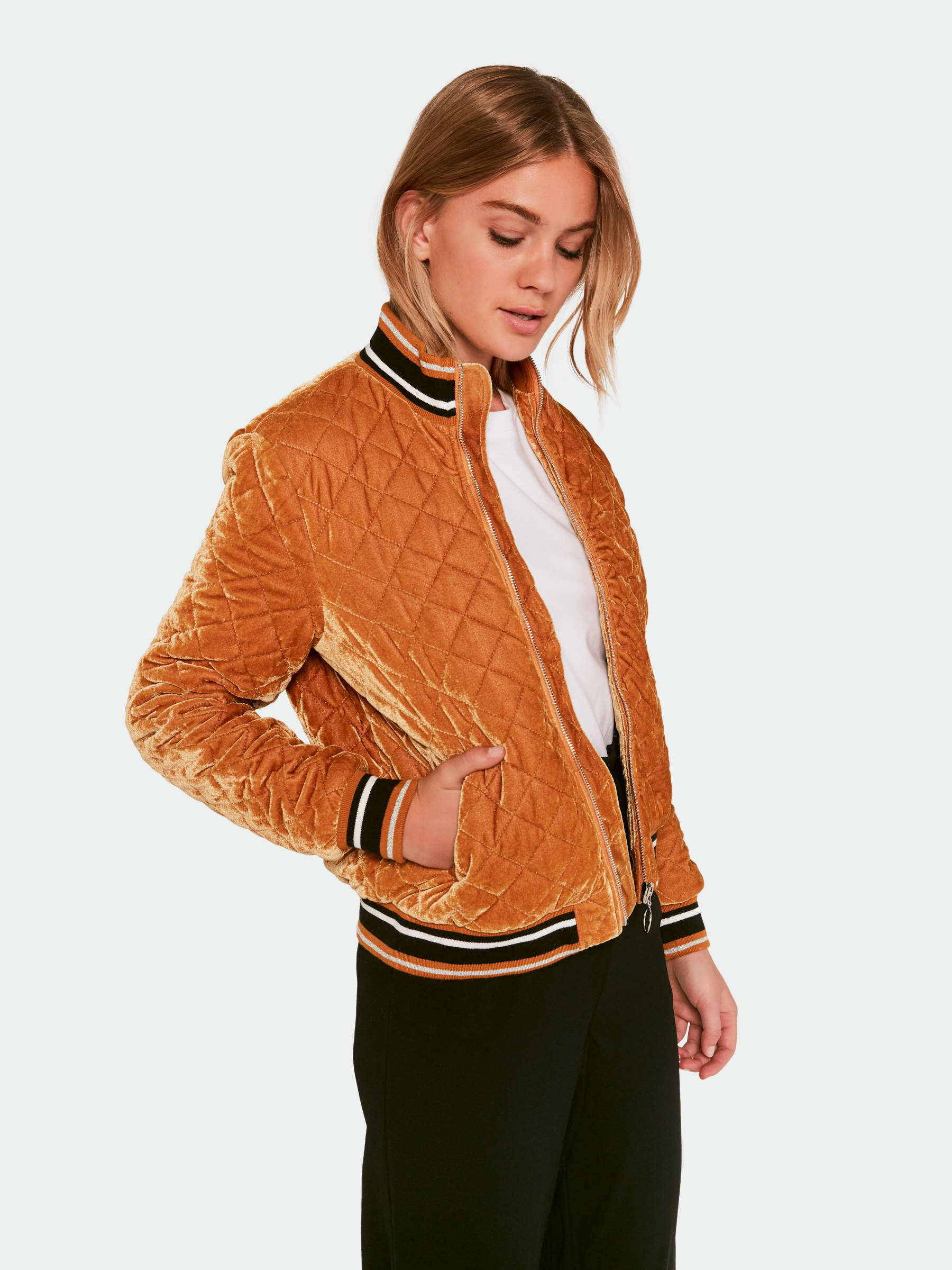 Velour bomber jacket womens hotsell