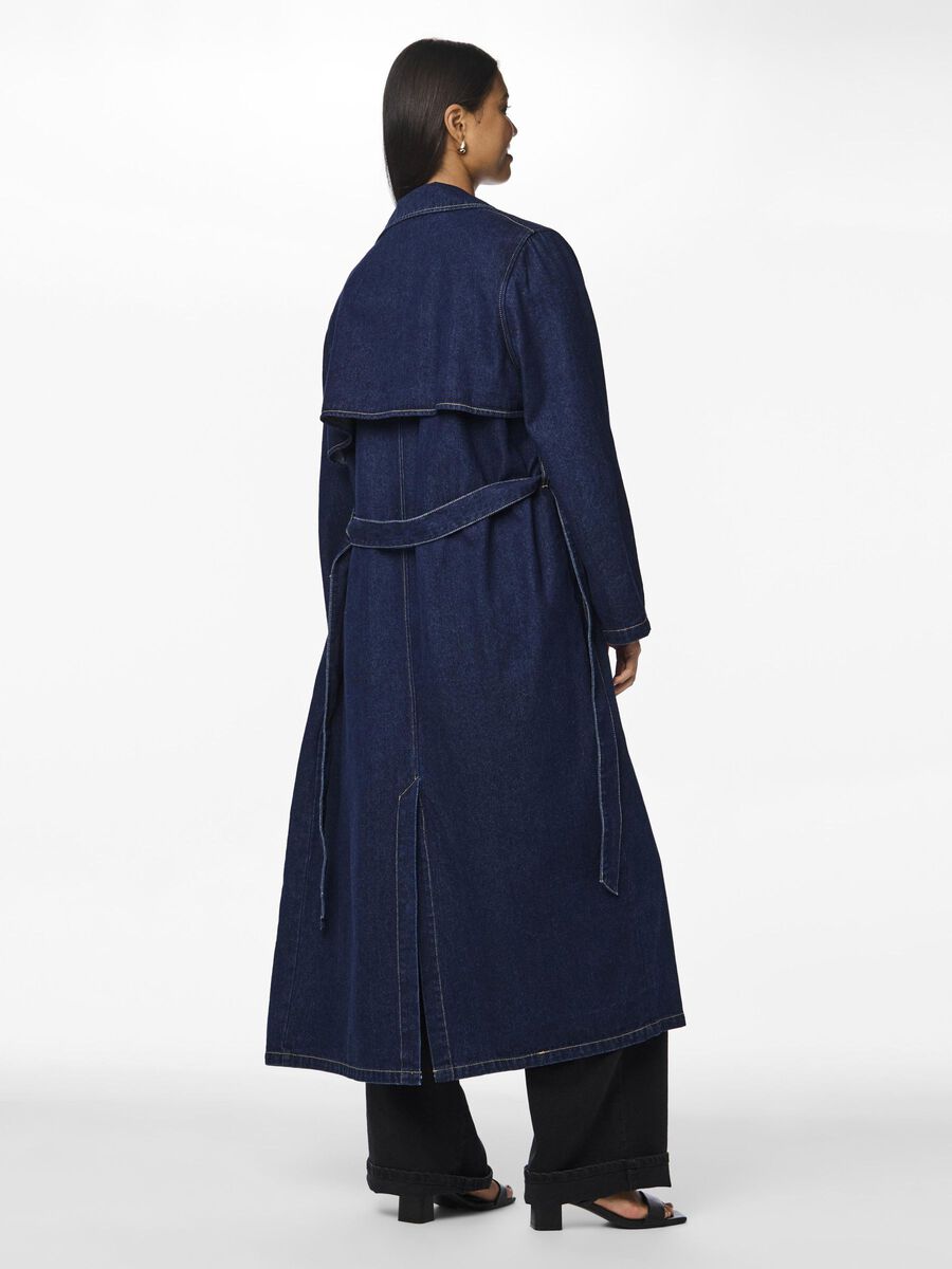 Pieces PCFREYA TRENCHCOAT, Dark Blue Denim, highres - 17157715_DarkBlueDenim_004.jpg