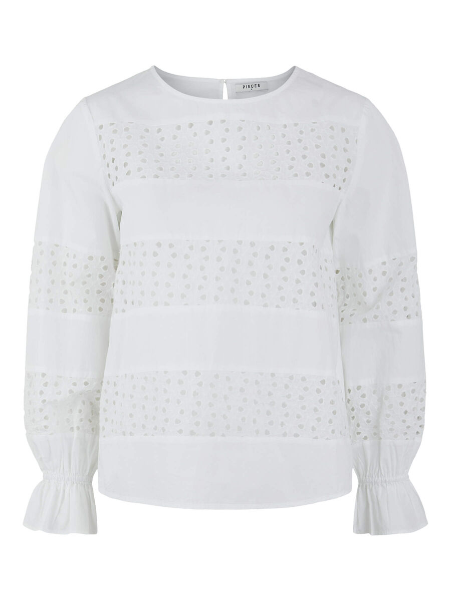 Pieces BRODERIE TOP, Bright White, highres - 17107834_BrightWhite_001.jpg