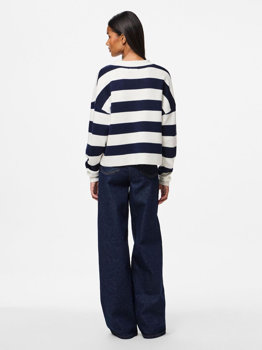 Pieces PCJASSY KNITTED POLO SHIRT, Maritime Blue, highres - 17160422_MaritimeBlue_1215322_004.jpg