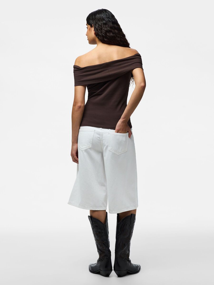 Product carousel image - PCGEORGINA  OFF-SHOULDER TOP, Hot Fudge | 2