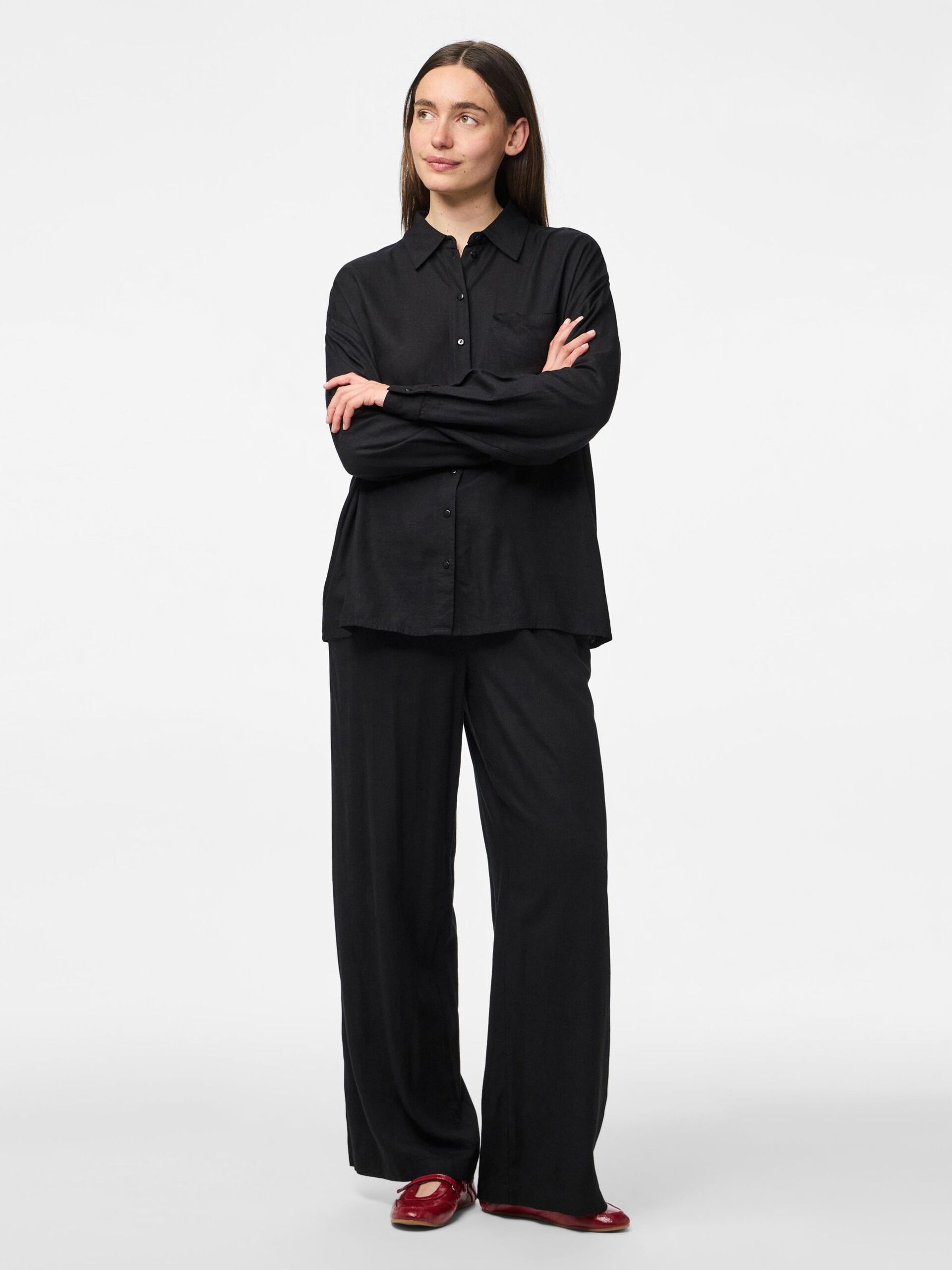 Carousel image - PCPIA WIDE LEG BROEK, Black | 5