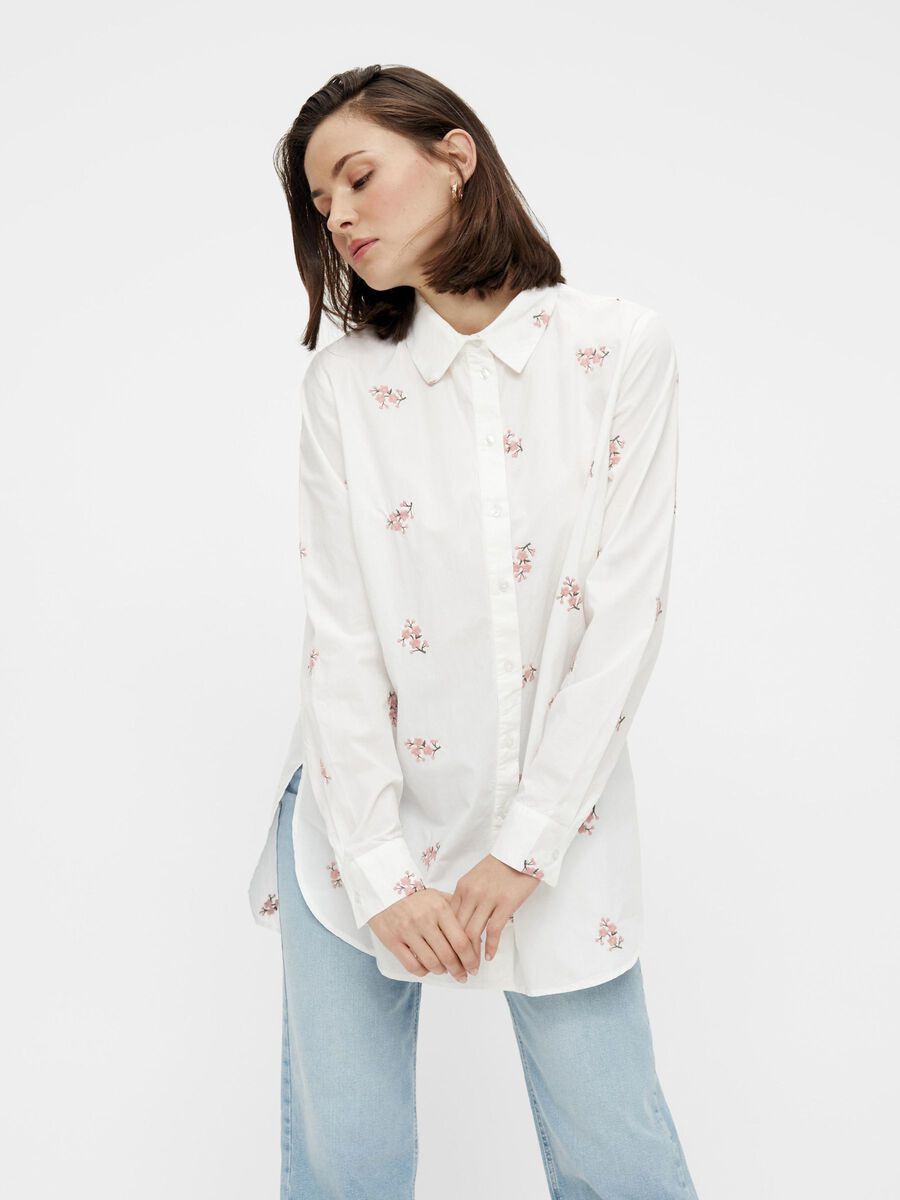 Pieces EMBROIDERED SHIRT, Bright White, highres - 17114136_BrightWhite_853429_003.jpg