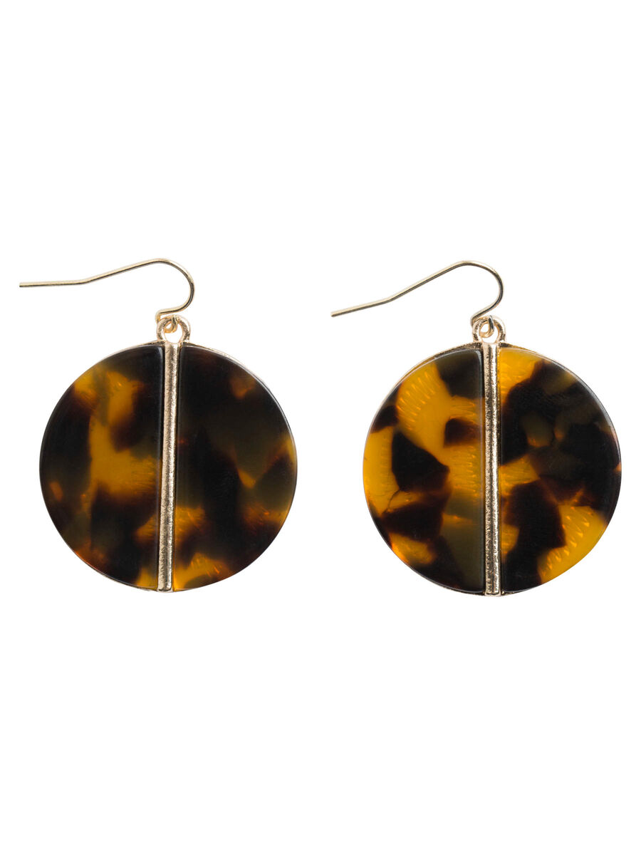 Pieces ROUND PATTERNED EARRINGS, Gold Colour, highres - 17088742_GoldColour_617899_001.jpg