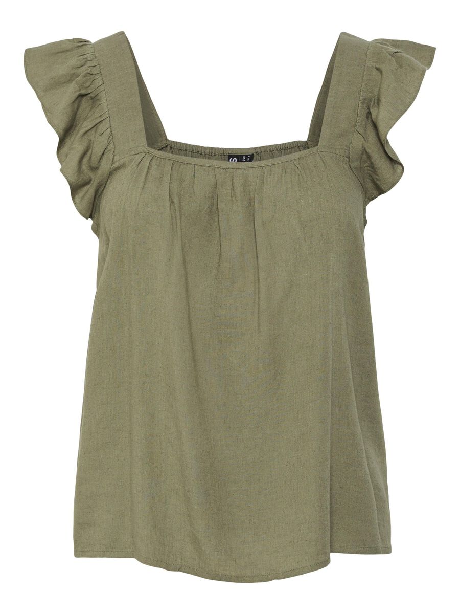 Pieces PCPIA SLEEVELESS TOP, Deep Lichen Green, highres - 17154740_DeepLichenGreen_001.jpg