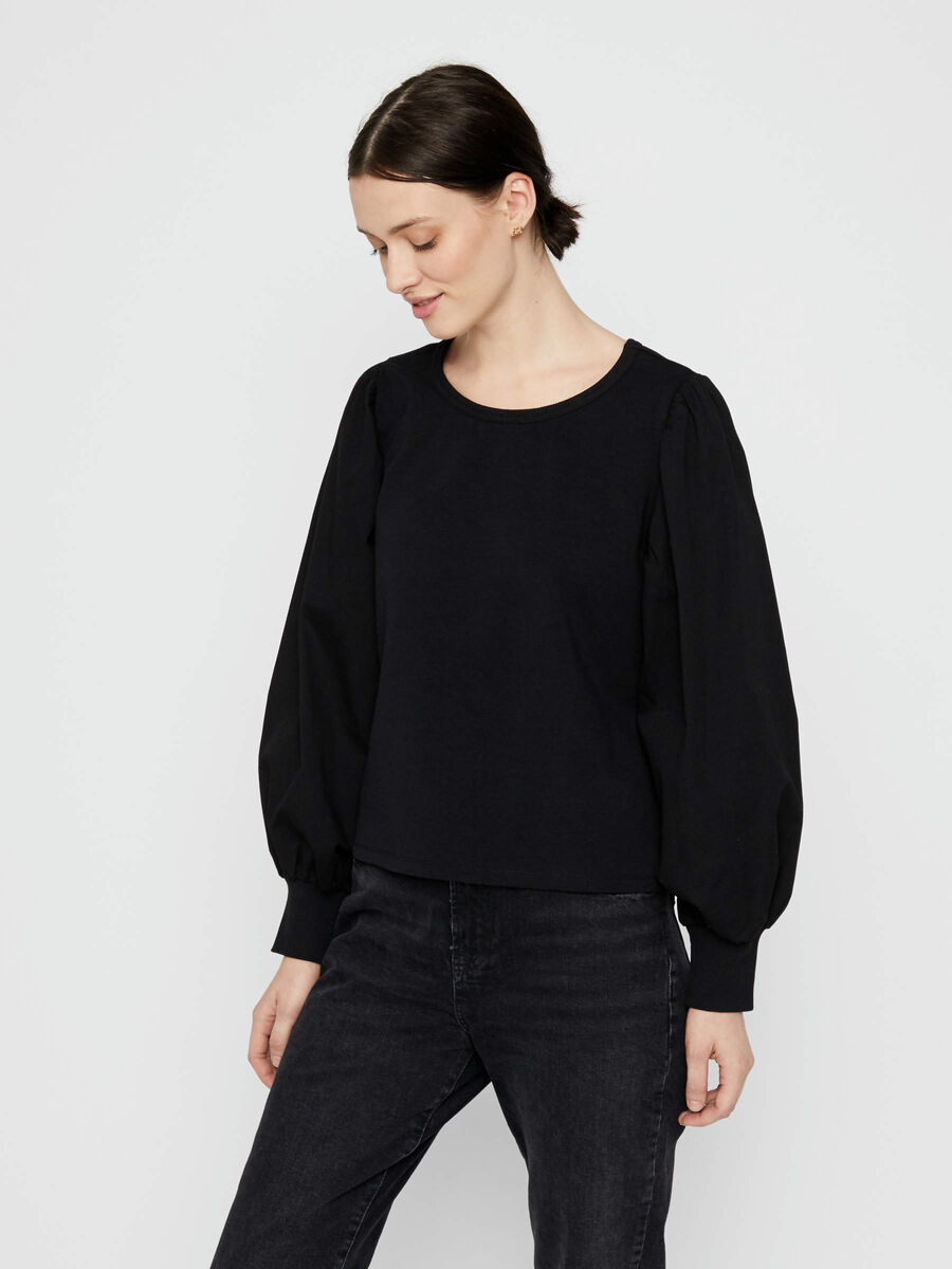 Pieces PUFÆRMET SWEATSHIRT, Black, highres - 17107553_Black_003.jpg