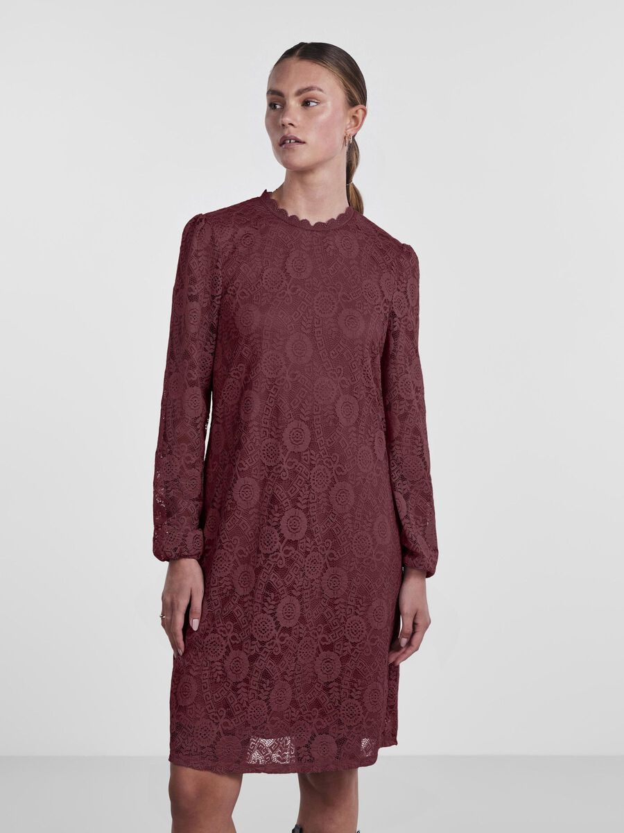 Pieces PCOLLINE LACE DRESS, Tawny Port, highres - 17139864_TawnyPort_003.jpg