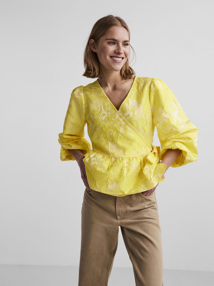 Carousel image - PCAVIONA WRAP BLOUSE, Pale Banana | 1