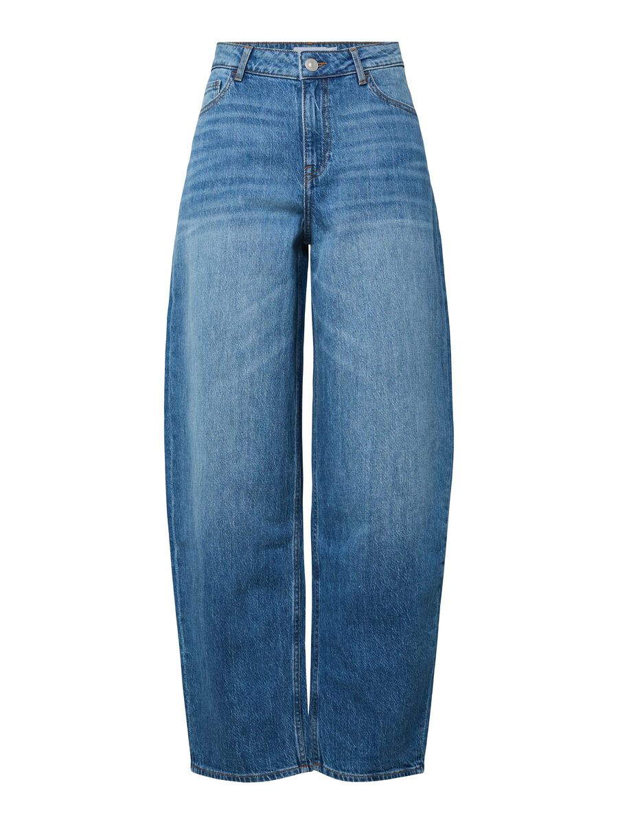 Product carousel image - PCGRACE MW BARREL FIT JEANS, Medium Blue Denim | 1