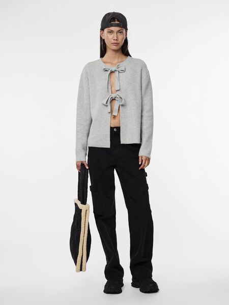 Pieces PCSILLY TIE CARDIGAN, Light Grey Melange, highres - 17150235_LightGreyMelange_007.jpg
