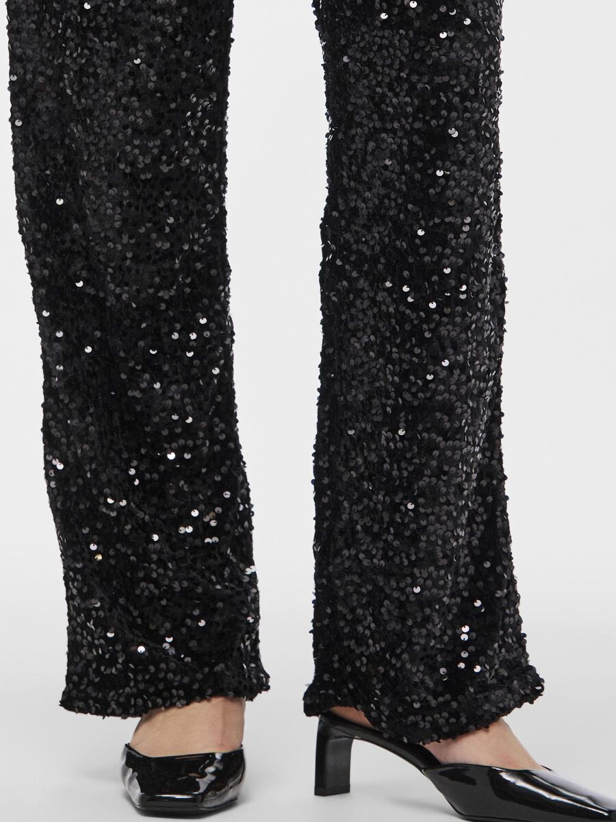 Carousel image - PCKAM - SEQUINS PANTALON À JAMBE AMPLE, Black | 4