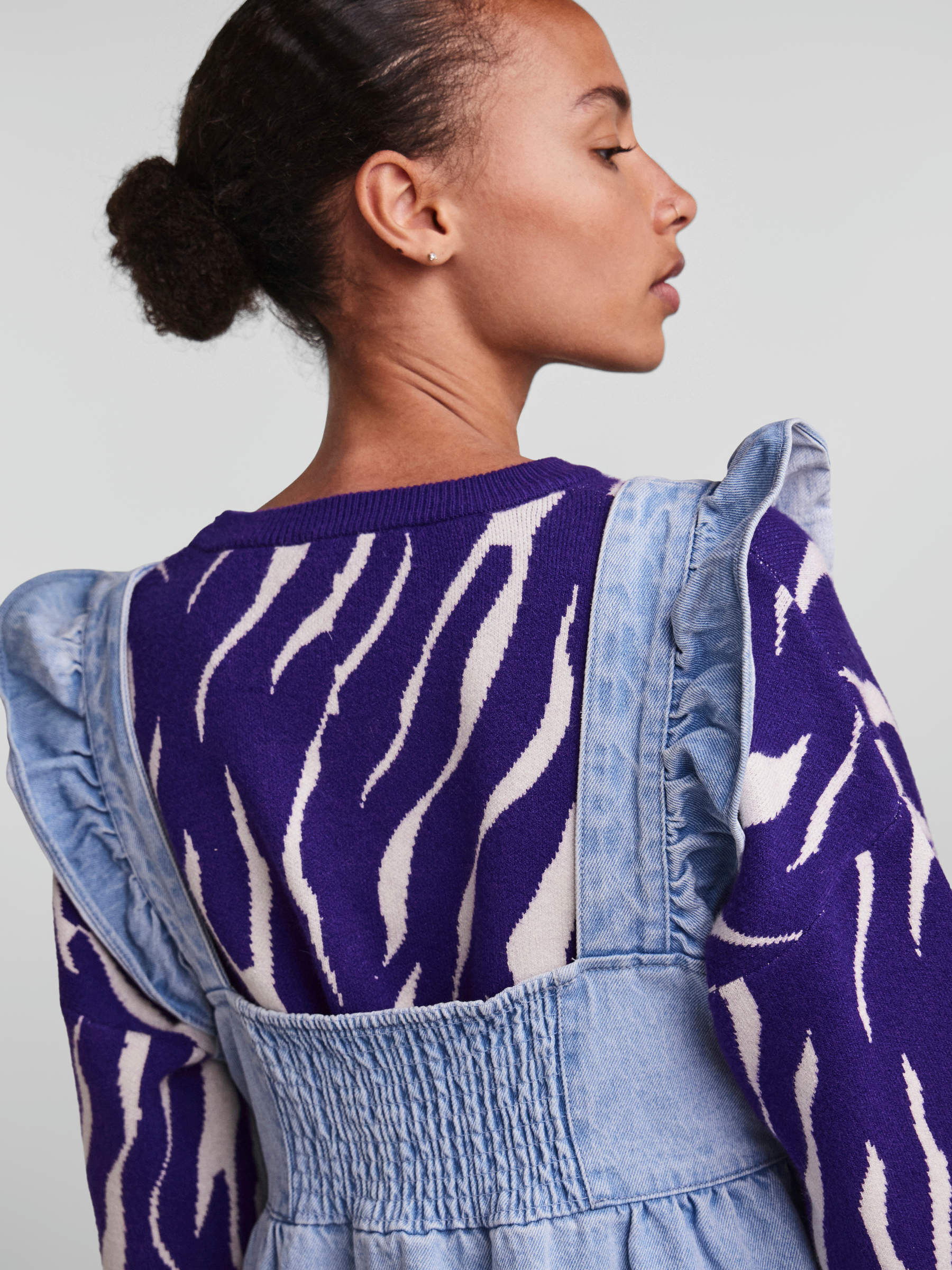 Collusion zebra shirred midi dress cheap