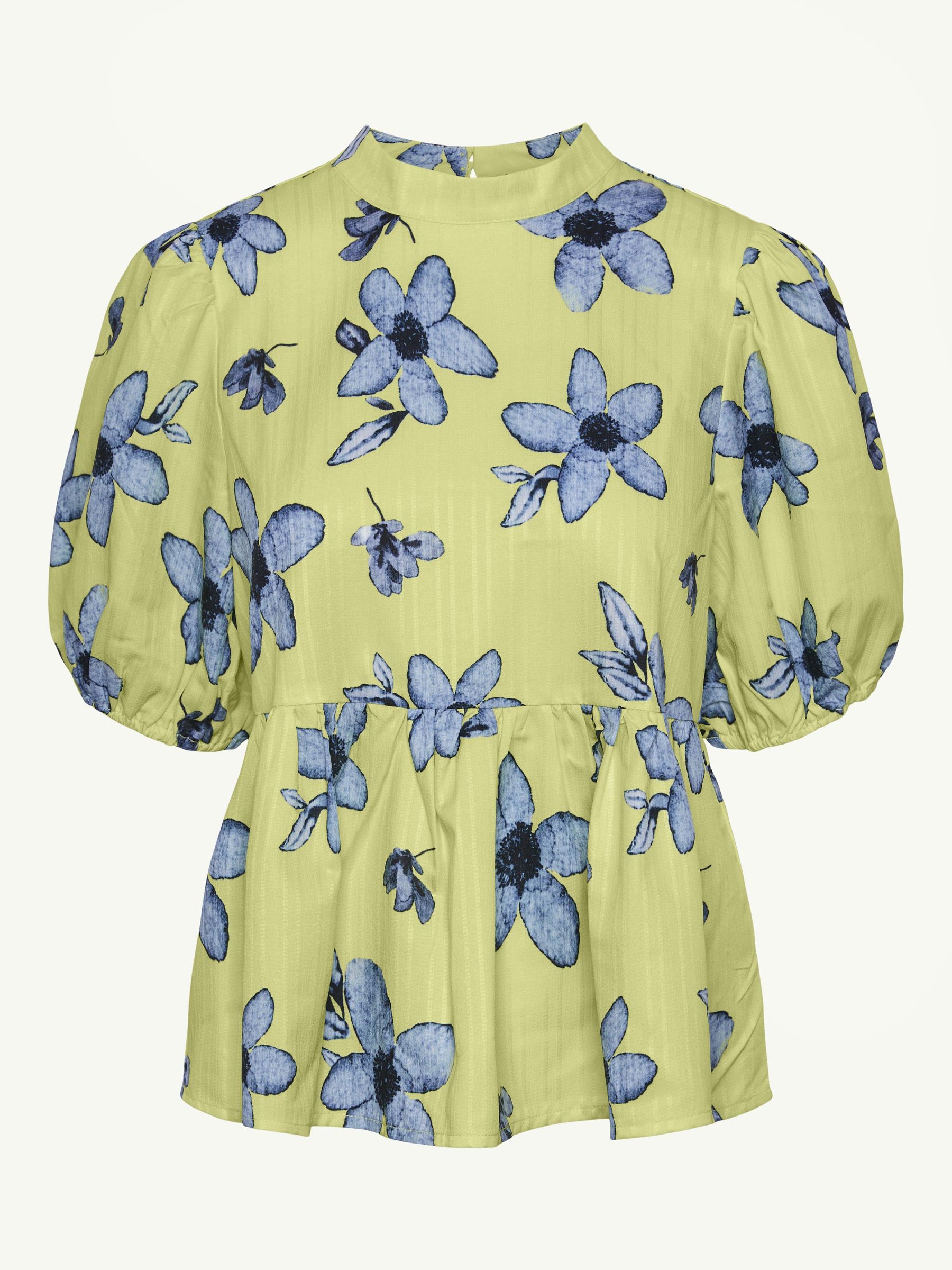 PCSUNNY SHORT SLEEVED BLOUSE Yellow PIECES Ireland