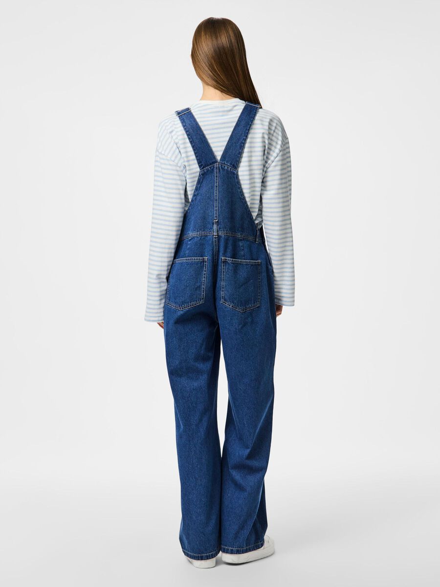 Pieces PCFENNA DENIM SNICKARBYXOR, Dark Blue Denim, highres - 17161134_DarkBlueDenim_004.jpg